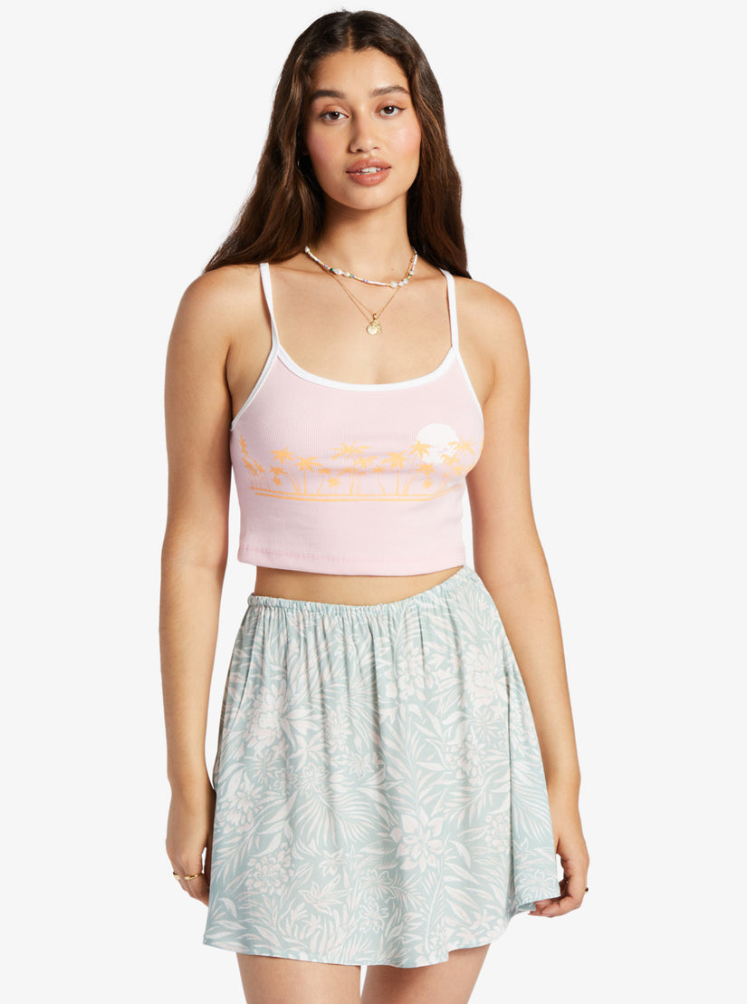 Linedance Cropped Tank Top - Candy Pink
