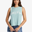 Salty Sleeveless Muscle T-Shirt - Blue Surf