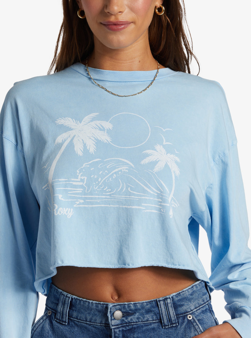 Simple Surf Oversized Long Sleeve T-Shirt - Clear Sky