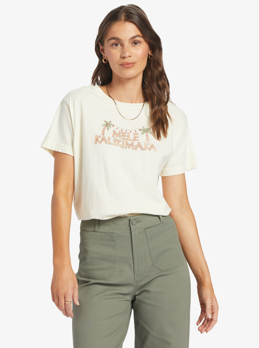 Mele Tiki Boyfriend T-Shirt - Egret