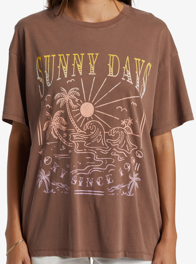 Sunny Days Oversized Boyfriend T-Shirt - Root Beer