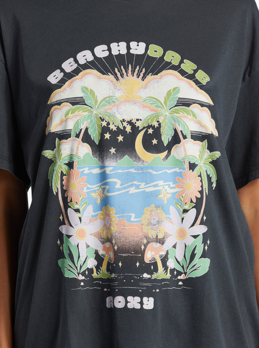 Beachy Days Oversized Boyfriend T-Shirt - Anthracite