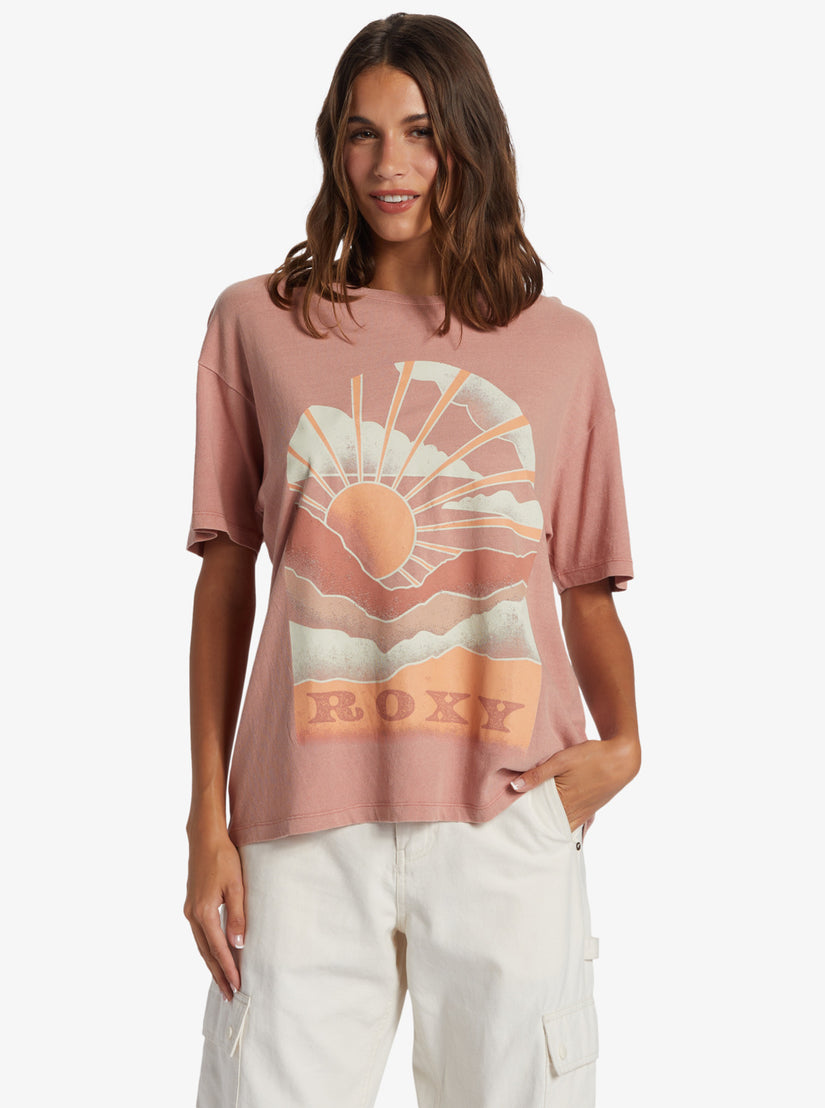 Get Lost In The Moment Oversized Boyfriend T-Shirt - Ash Rose