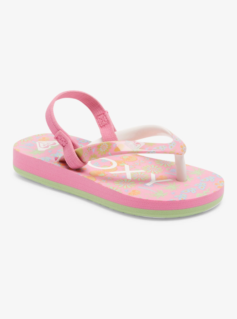 Toddler's Pebbles Sandals - Crazy Pink/Soft Lime
