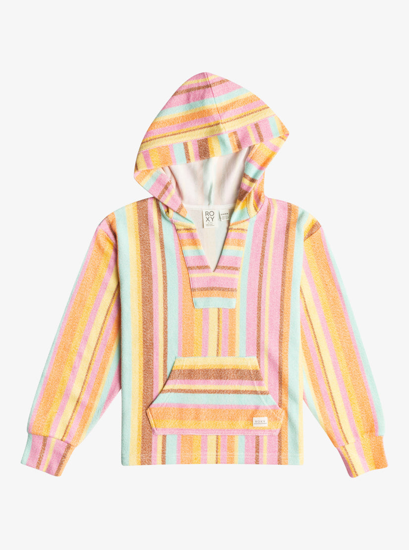 Girls 4-16 Feels Like Summer Pullover Sweatshirt - Mocha Bisque Mirage Stripe