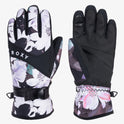 Girls 4-16 Roxy Jetty Technical Snowboard/Ski Gloves - True Black Blurry Flower