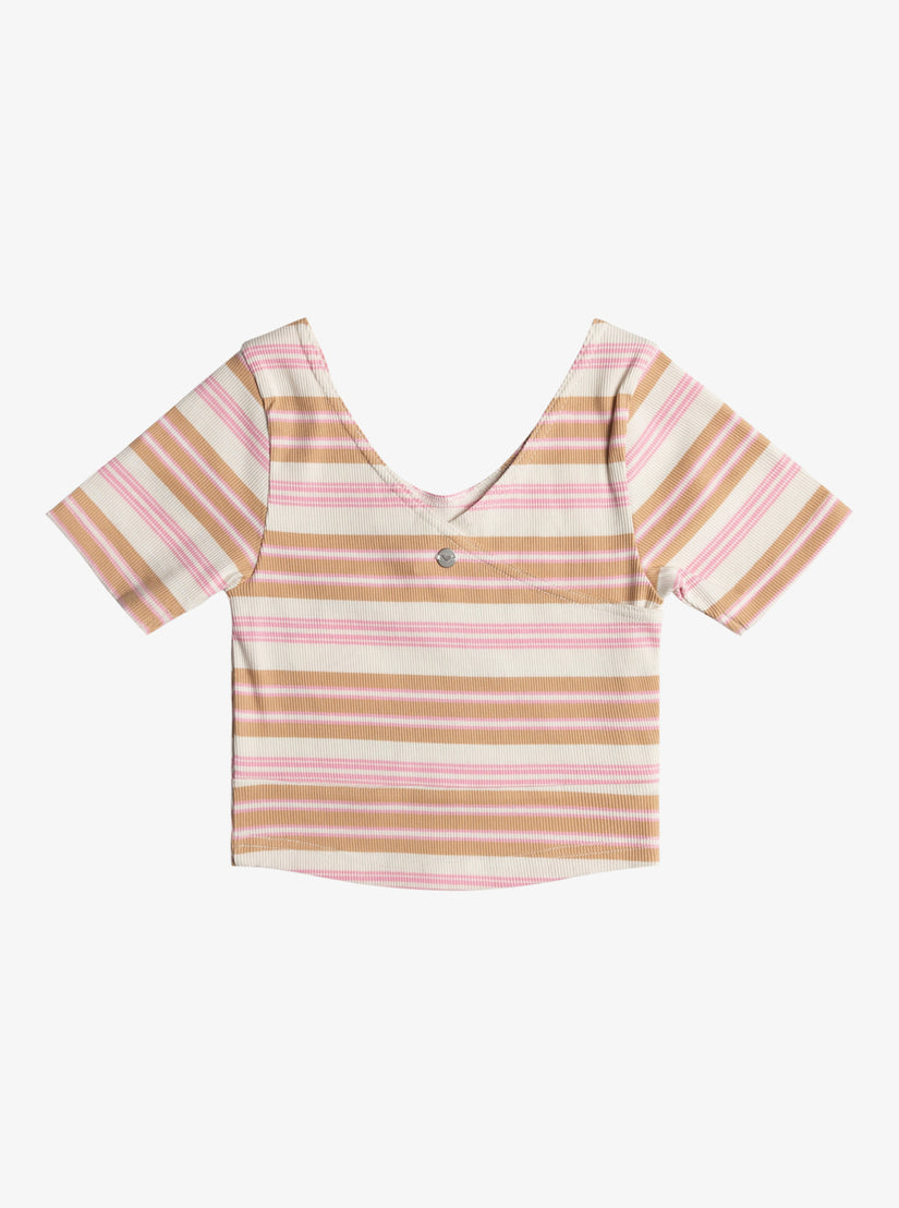 Girls 4-16 Dont You Worry Knit Top - Prism Pink Low Tide Stripe H