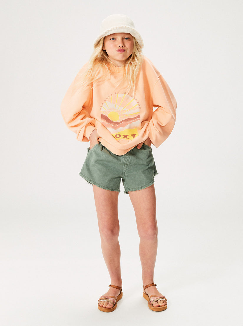Girls 4-16 Scenic Route Twill Shorts - Agave Green