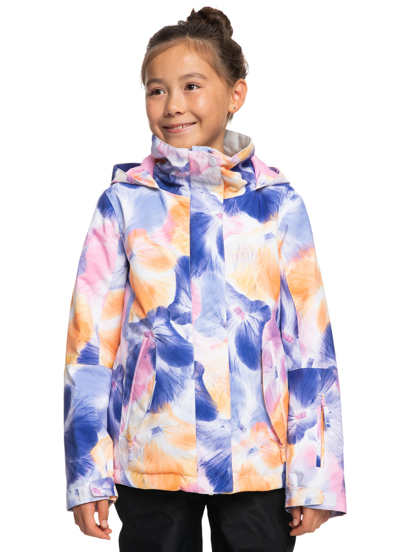 Girls' 4-16 Roxy Jetty Technical Snow Jacket - Bright White Pansy Pans