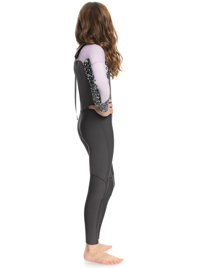 Girls 8-16 4/3mmswell Series Back Zip Wetsuit - Jet/Orchid Bouquet