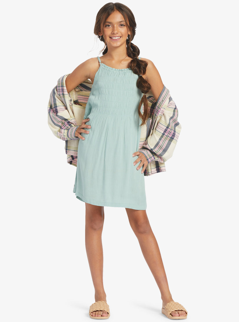 Girls' 4-16 Look At Me Now Strappy Dress - Blue Surf