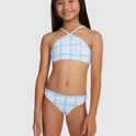 Girls' 7-16 Vacation Memories Two Piece Crop Top Bikini Set - Clear Sky Clik