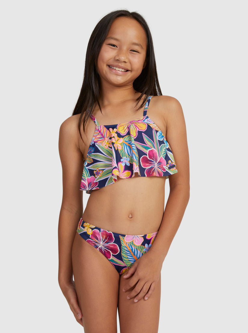 Teen Girls Paradise Check - Two Piece Trilet Bikini Set For Girls