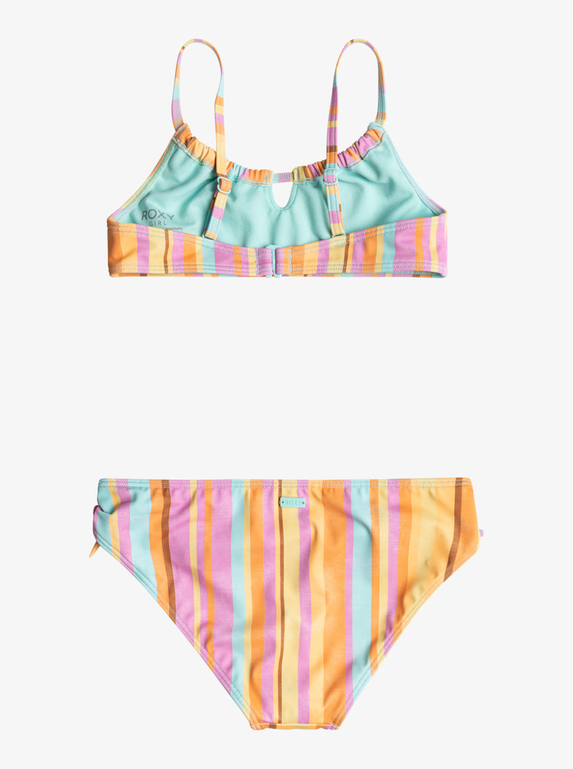 Girls 7-16 Jungle Mirage Bralette Set Bikini Set - Opera Mauve Mirage Stripe Swim