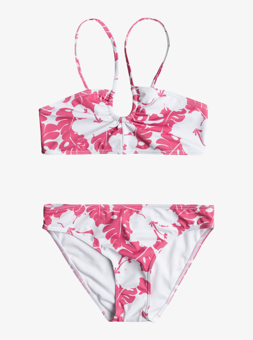 Girls 7-16 Totally Iconic Bralette Bikini Set - Shocking Pink Og Roxy Mini Rg