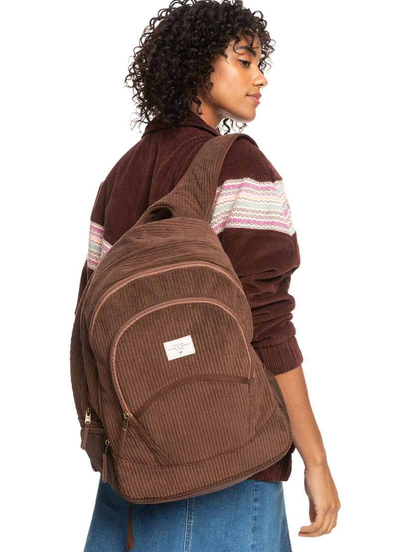 Cozy Nature Large Corduroy Backpack - Bitter Chocolate