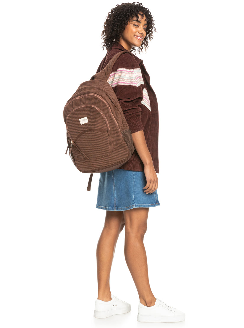 Cozy Nature Large Corduroy Backpack - Bitter Chocolate