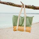 Sunny Palm Tote Beach bag - Quiet Green