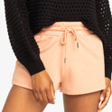 Check Out  Elastic Waist Shorts - Dusty Coral