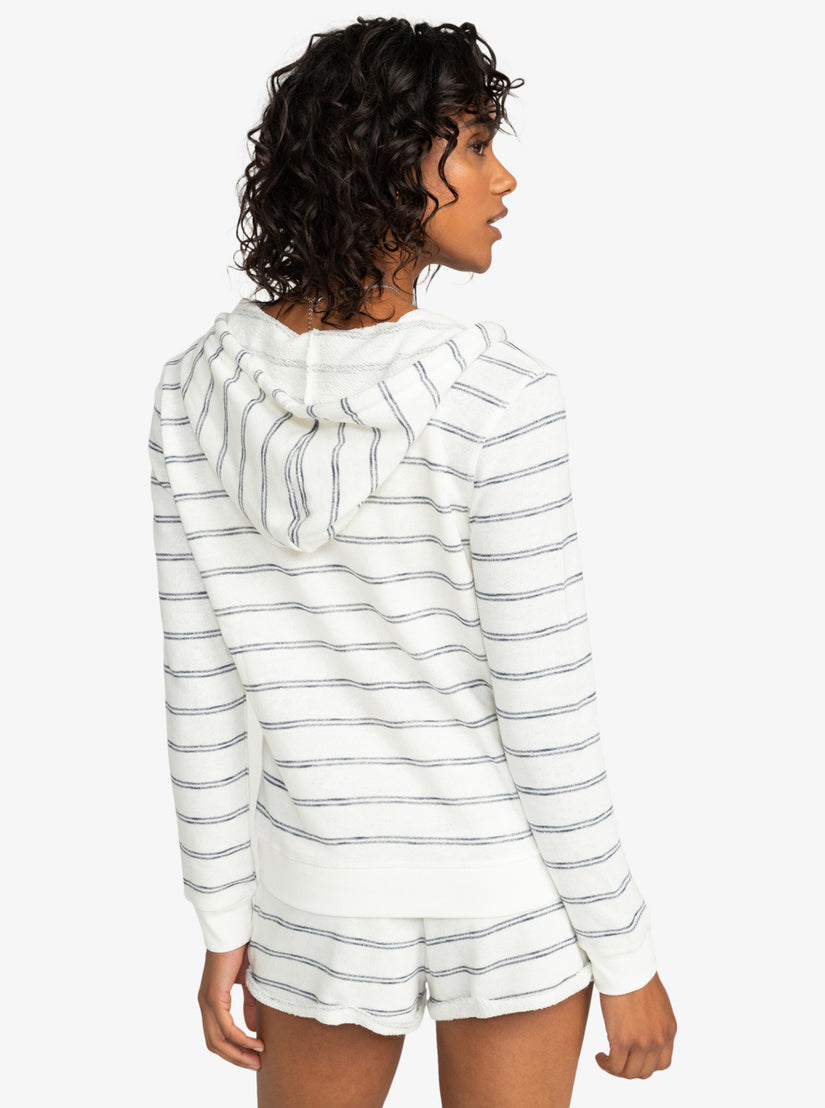 Perfect Wave Stripes Zip-Up Hoodie - Snow White Horiz Will Stripes