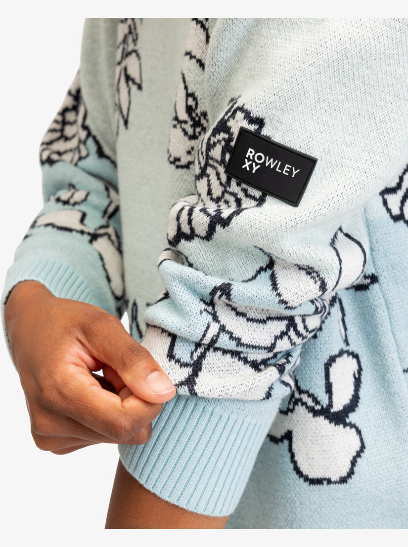 ROWLEY X ROXY Technical Sweater - Fair Aqua Laurel Floral