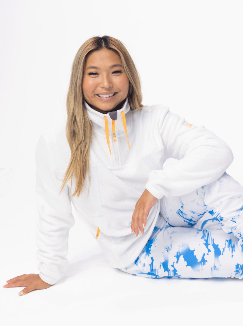 Chloe Kim Technical Half Zip Fleece - Bright White