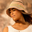 Candied Peacy Sun Hat - Natural