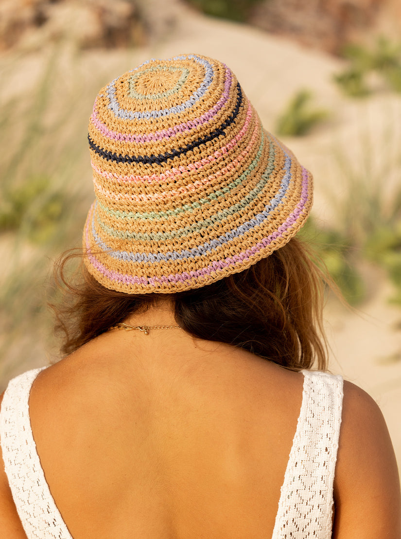 Candied Peacy Sun Hat - Natural