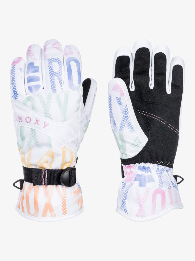 Roxy Jetty Technical Snowboard/Ski Gloves - Bright White Sapin