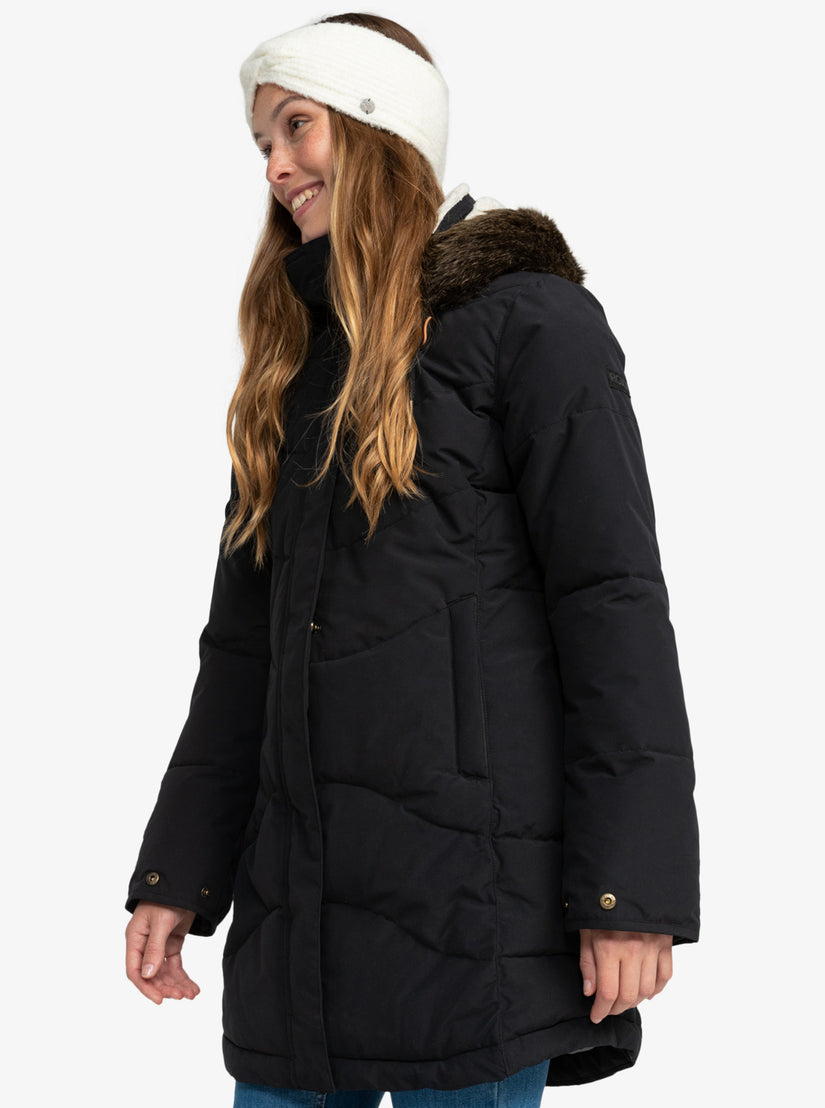 Ellie Longline Winter Jacket - True Black