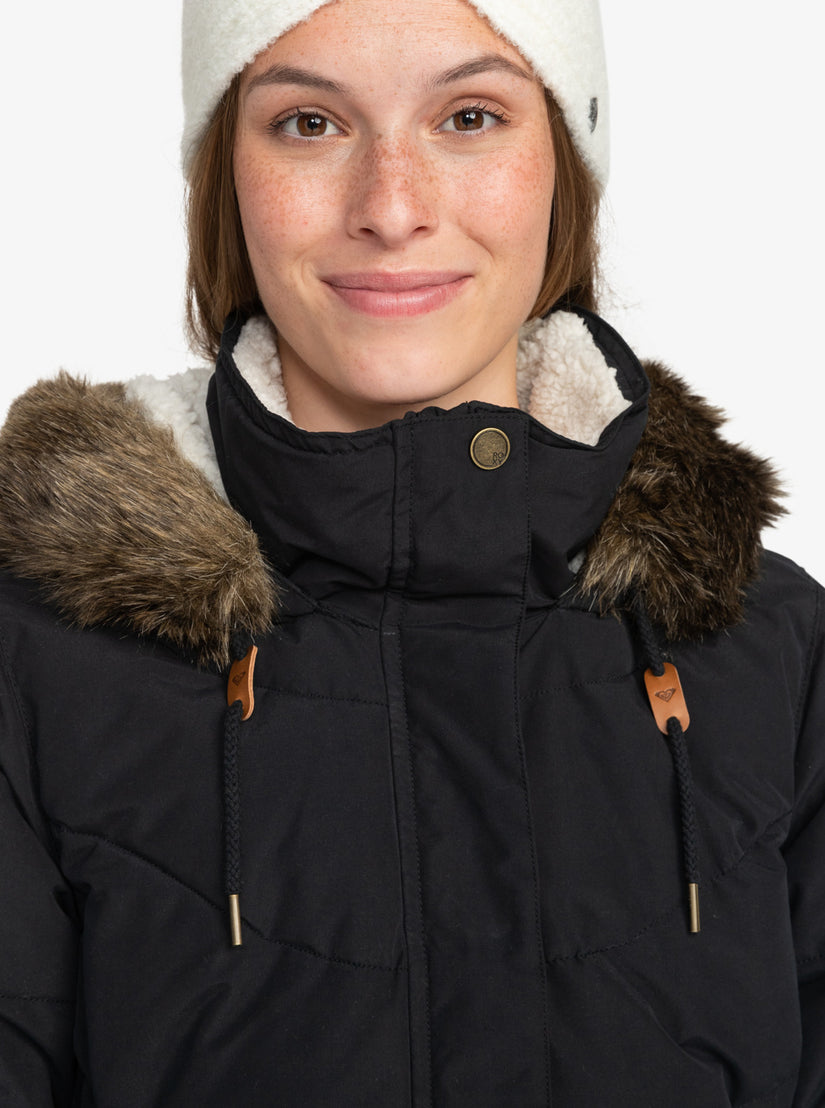 Ellie Longline Winter Jacket - True Black