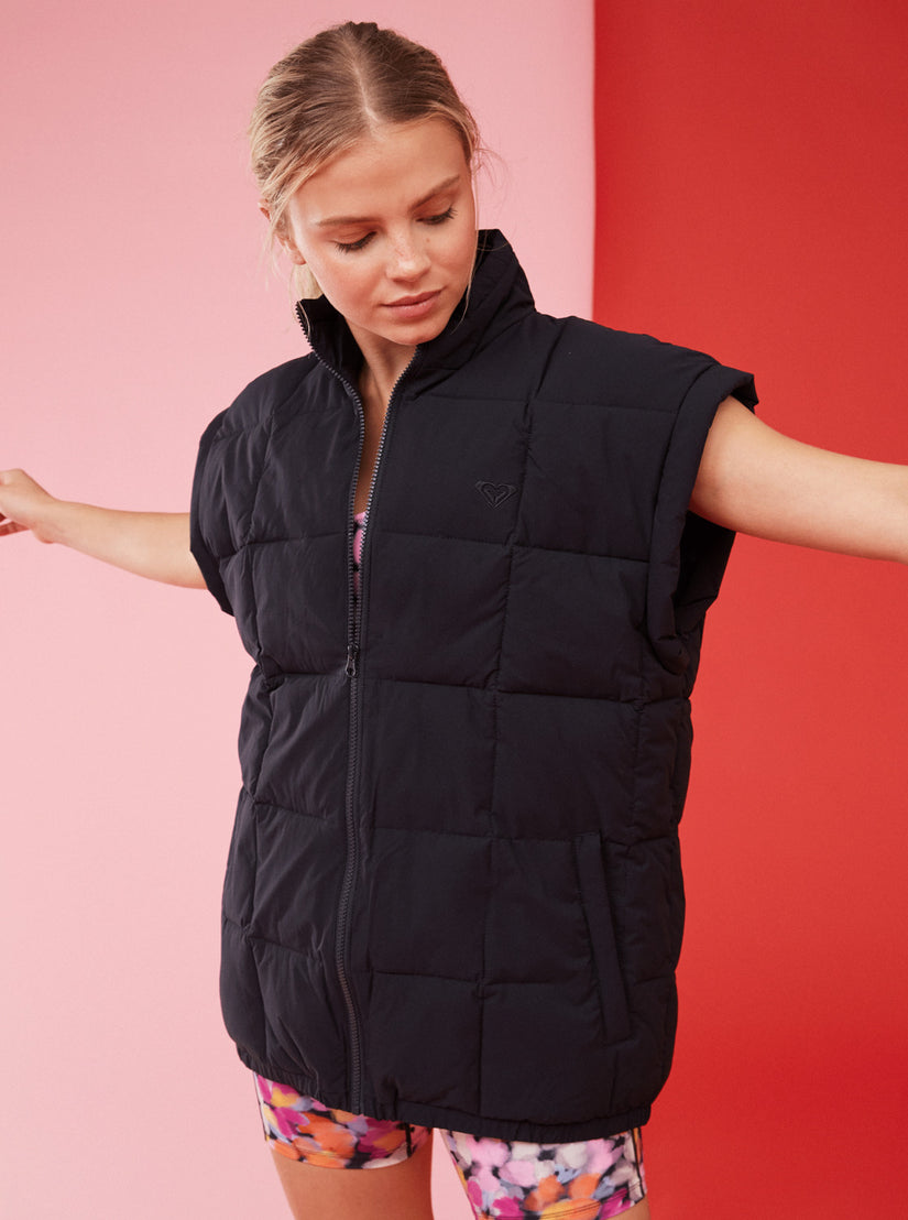 Waves Of Warmth Quilted Vest - Anthracite
