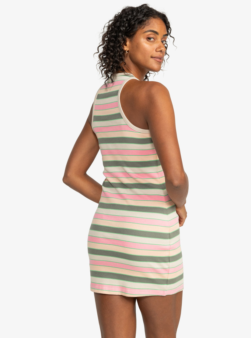 Back To Beautiful Dress - Agave Green Very Vista Stripeh