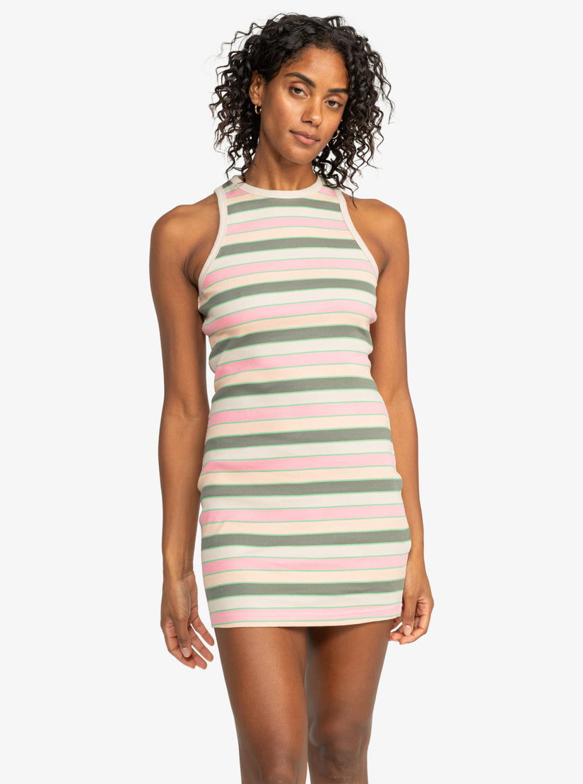 Back To Beautiful Dress - Agave Green Very Vista Stripeh
