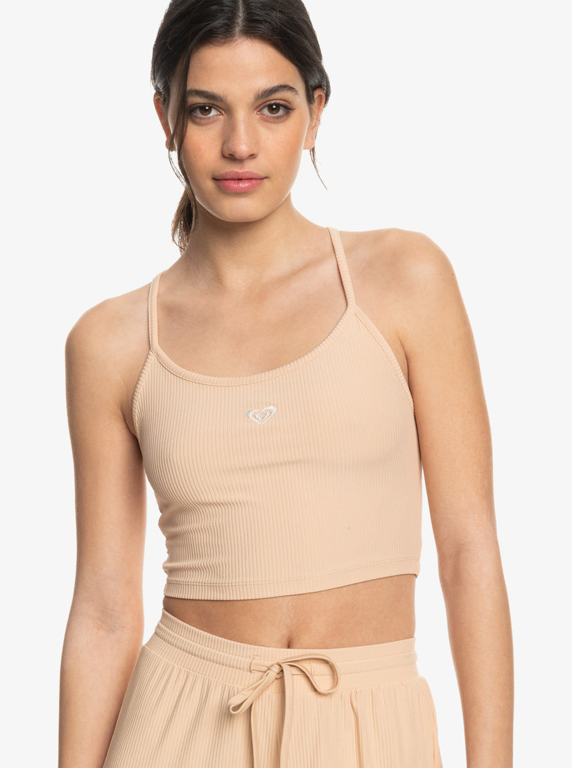 Ribbed Wellness Tank - Toasted Almond