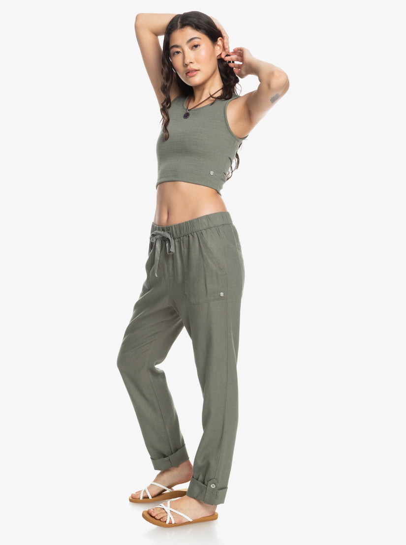 On The Seashore Cargo Pants - Agave Green