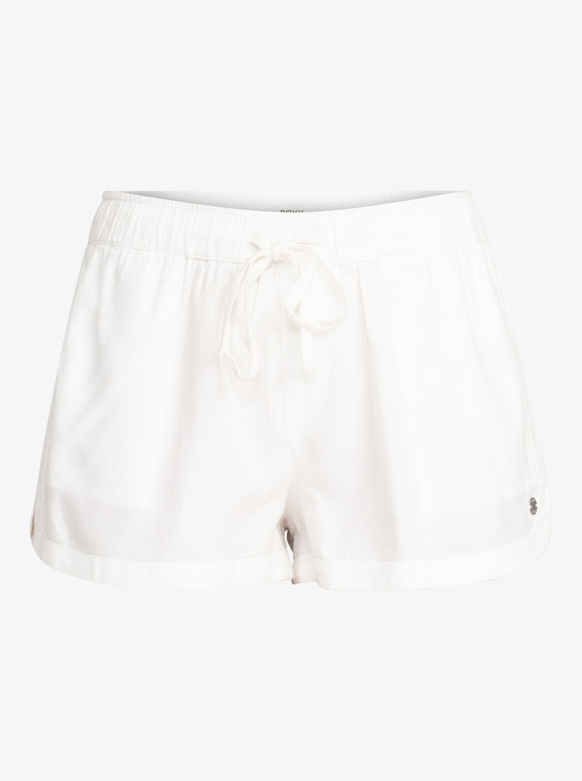 New Impossible Love Elastic Waist Shorts - Snow White