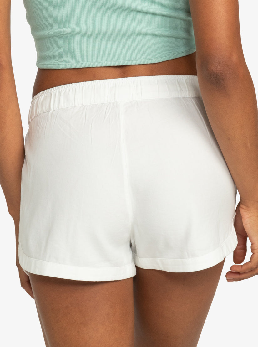 New Impossible Love Elastic Waist Shorts - Snow White