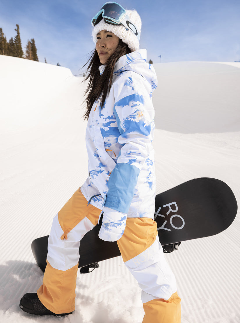Chloe Kim Technical Snow Jacket - Azure Blue Clouds
