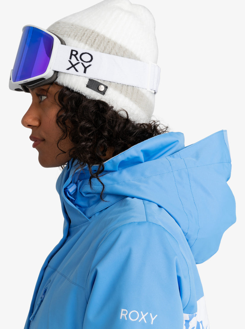 Roxy Jetty Block Technical Snow Jacket - Azure Blue Clouds