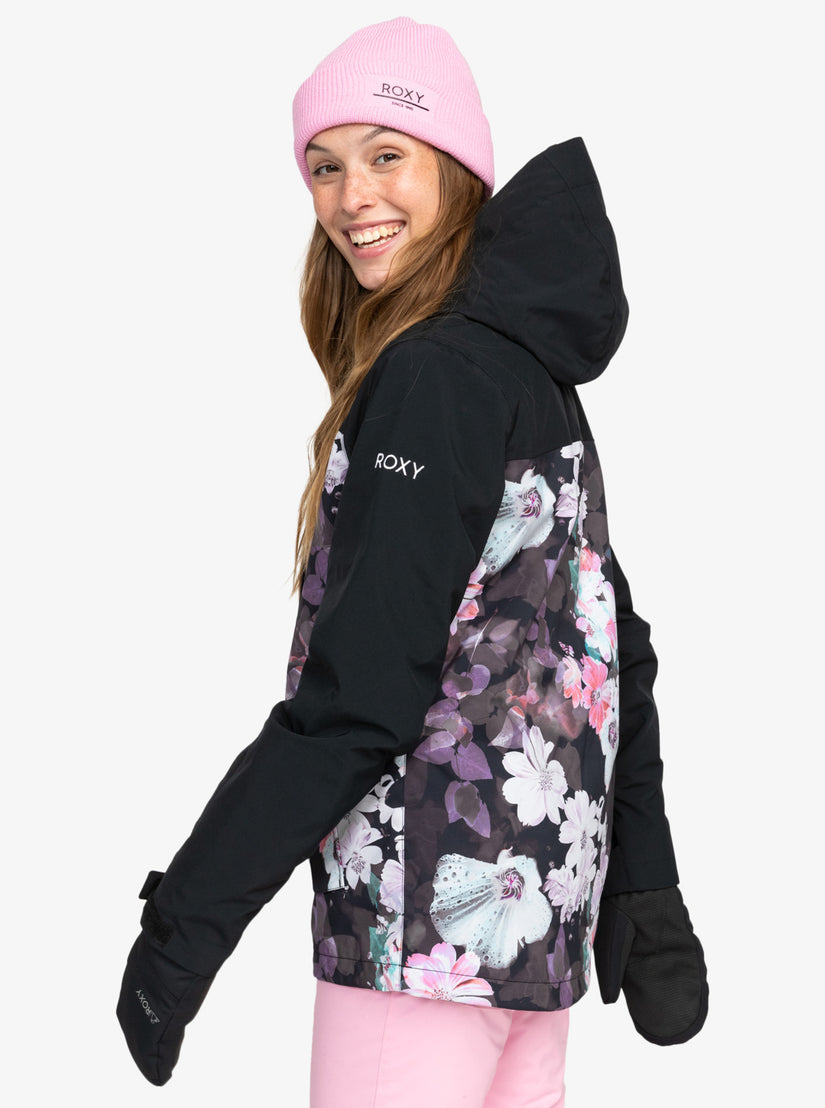 Roxy Jetty 3-In-1 Technical Snow Jacket - True Black Blurry Flower