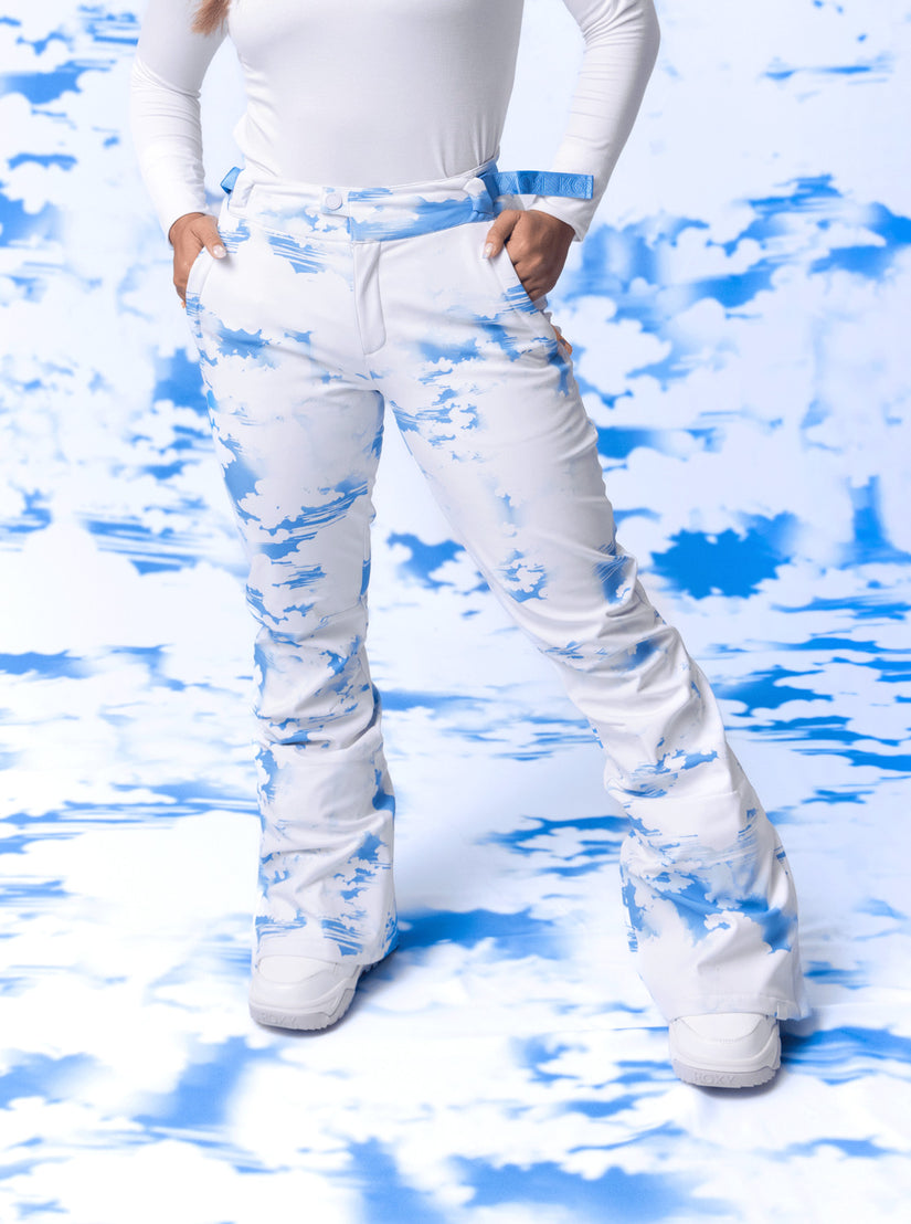 Chloe Kim Technical Snow Pants - Azure Blue Clouds