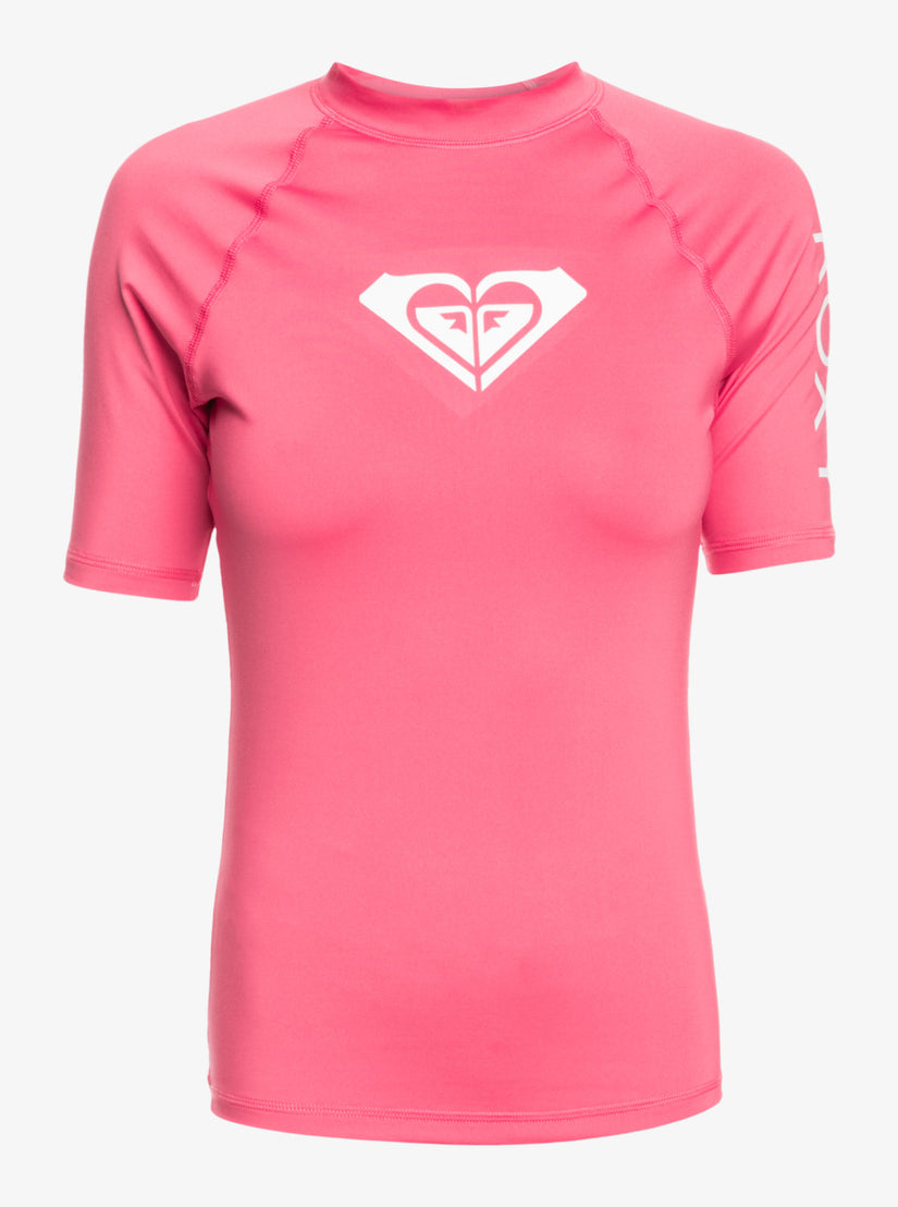 Whole Hearted Short Sleeve UPF 50 Rashguard - Shocking Pink – Roxy.com