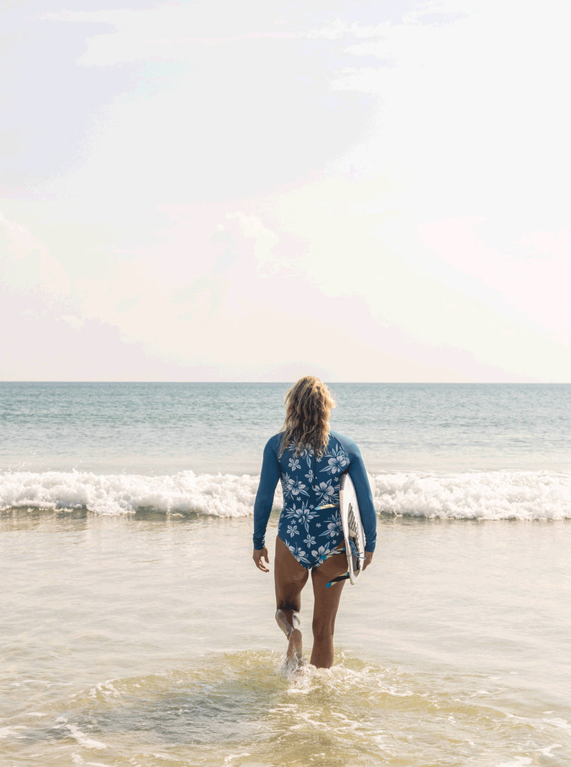 Roxy Life All Day Aloha Long Sleeve One-Piece Swimsuit - Moroccan Blue Alahia