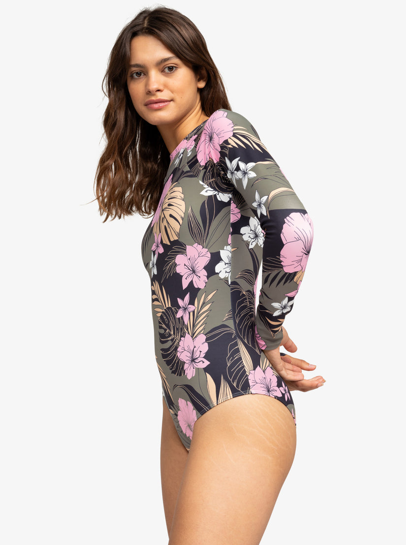 Roxy Pro The Overhead Long-Sleeve Swimsuit - Anthracite Classic Pro Surf