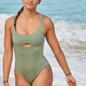 Roxy Pro The Double Line One-Piece Swimsuit - Agave Green