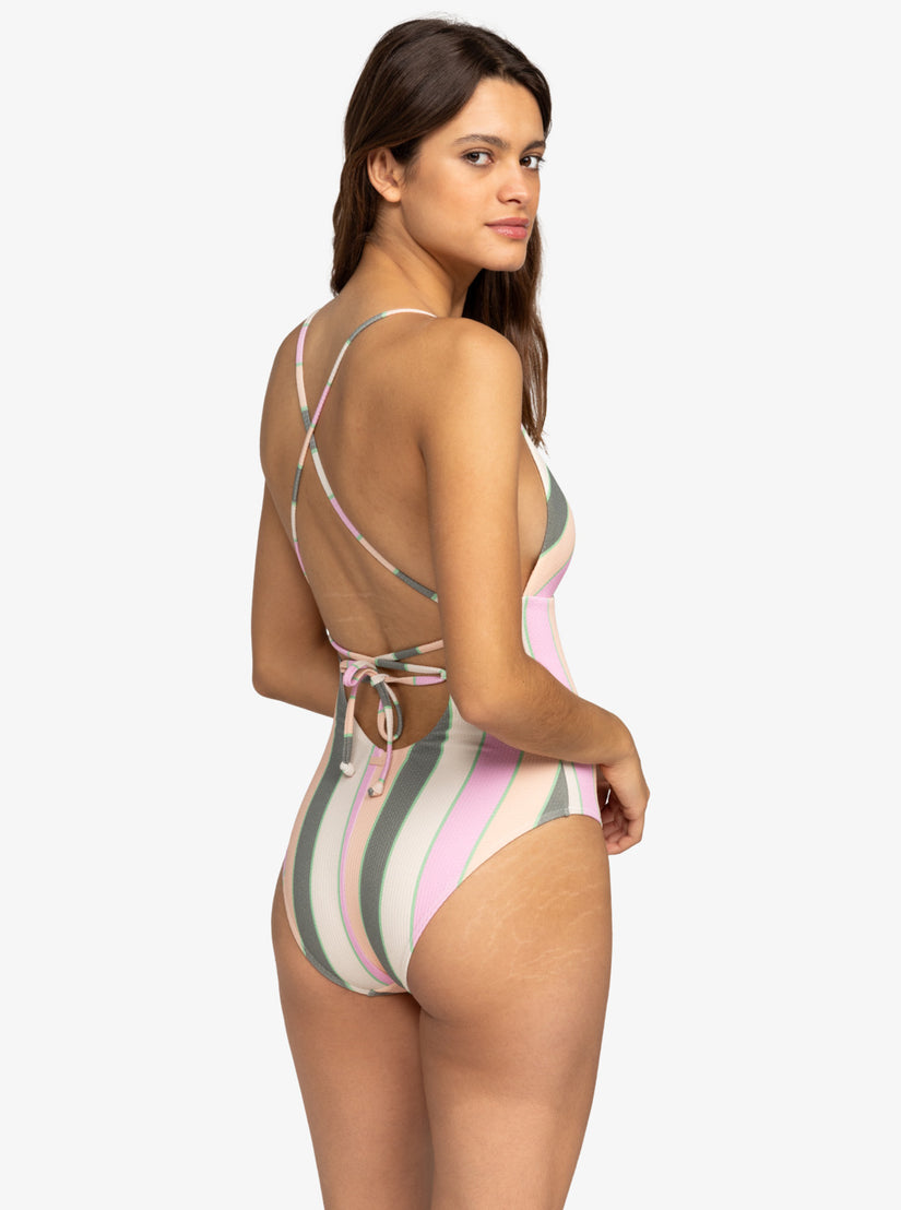 Vista Stripe One-Piece Swimsuit - Agave Green Very Vista Stripe