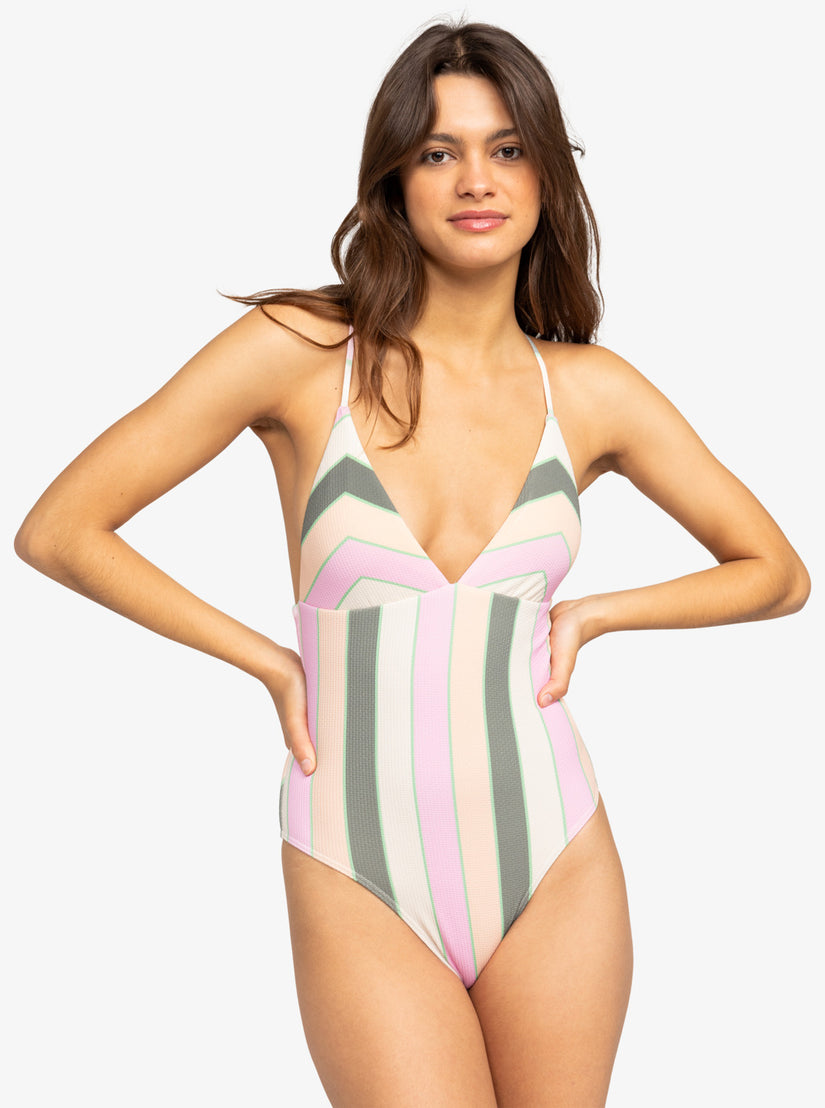 Vista Stripe One-Piece Swimsuit - Agave Green Very Vista Stripe