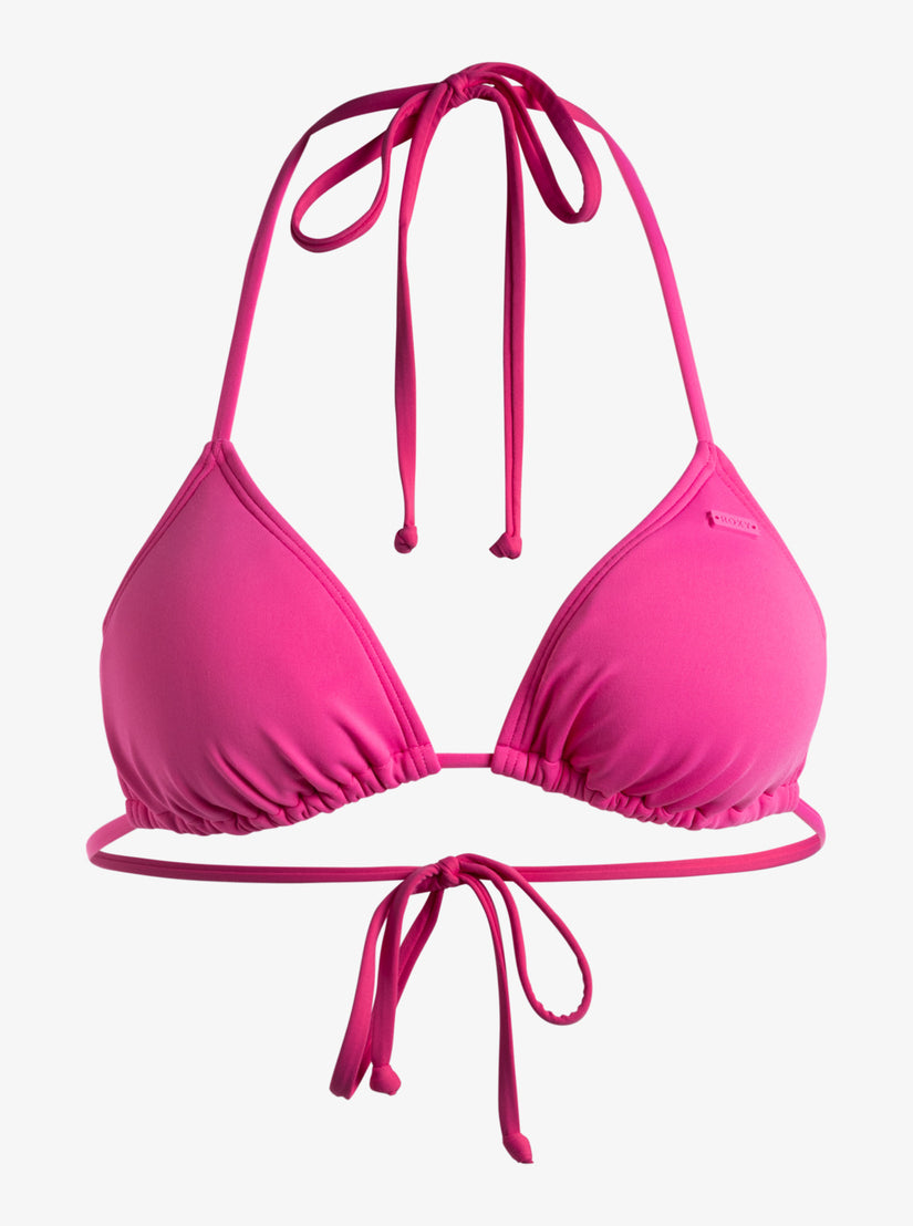 Beach Classics Tiki Triangle Bikini Top - Shocking Pink