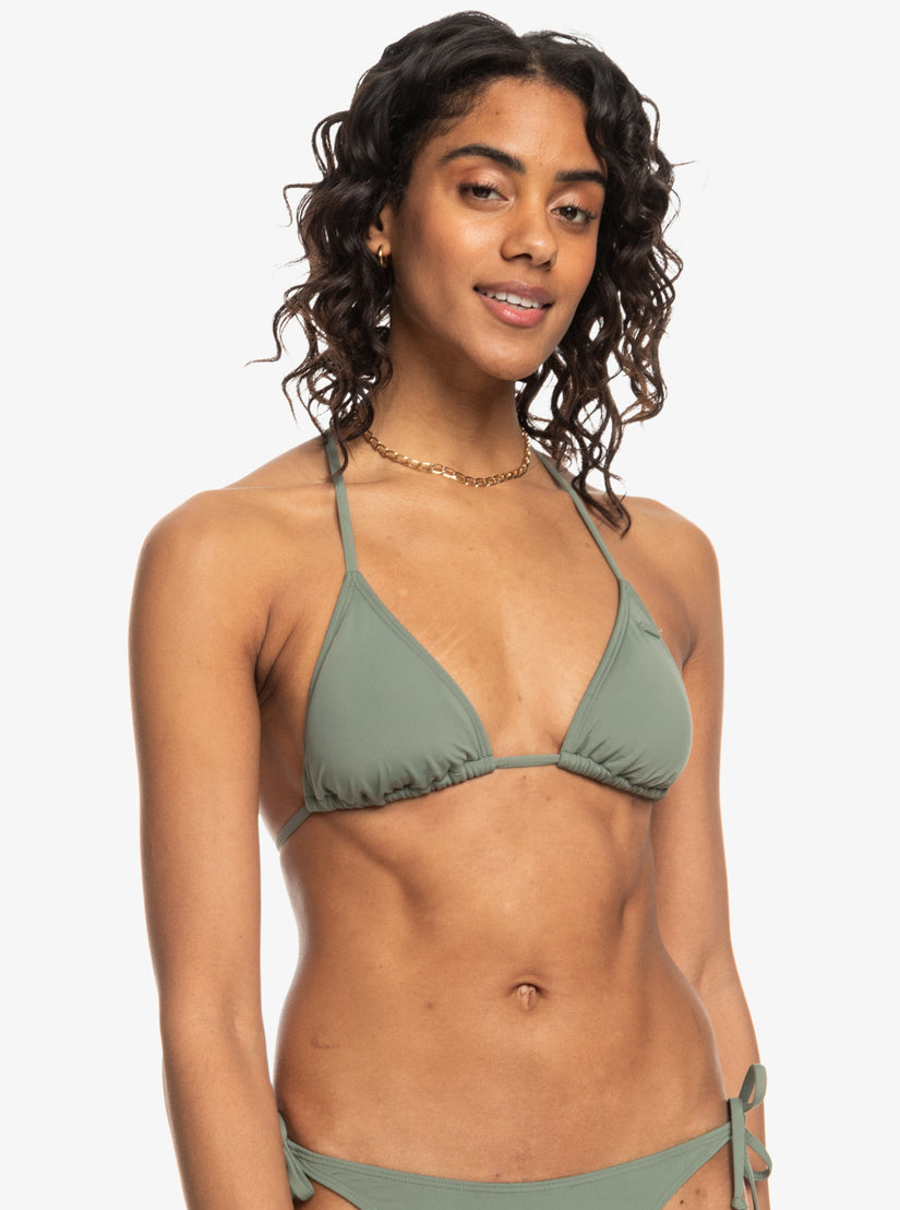 Beach Classics Tiki Triangle Bikini Top - Agave Green